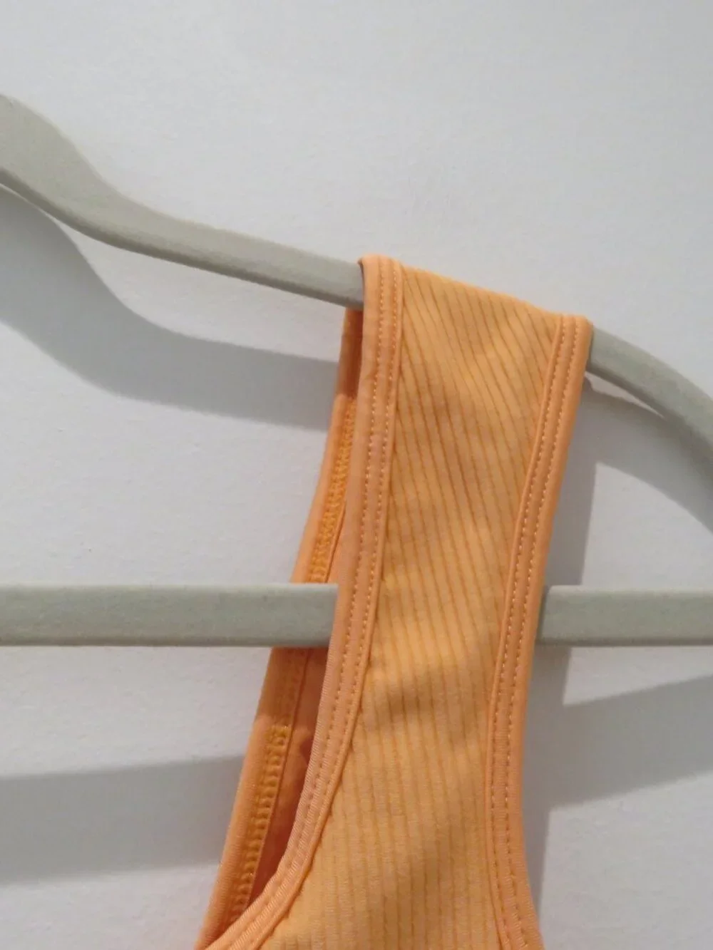FRANKIES BIKINIS Drew Ribbed Bikini Top Citrus Large Vacation Feminine Stretch
